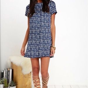 Blue Pattern Shift Dress